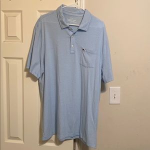 Vineyard Vines Striped Blue & White Polo XL